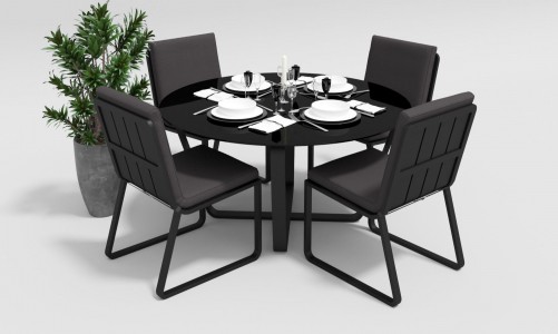 Gardenini - Обеденная зона Gardenini Primavera Carbon Антрацит с стульями Voglie Обеденная зона Gardenini Primavera Carbon Антрацит с стульями Voglie