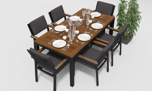 Gardenini - Обеденная зона Gardenini Bella Carbon 180 Цвет: Антрацит Обеденная зона Gardenini Bella Carbon 180 Цвет: Антрацит