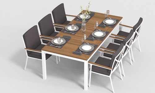 Gardenini - Обеденная зона Gardenini Bella Calma S 220 Цвет: Белый, антрацит Обеденная зона Gardenini Bella Calma S 220 Цвет: Белый, антрацит