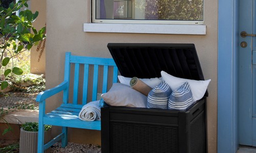 Keter - Стол-сундук Keter Cube Rattan 208 л коричневый Стол-сундук Keter Cube Rattan 208 л коричневый
