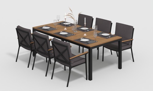 Gardenini - Обеденная зона Gardenini Bella Calma S 220 Цвет: Карбон, антрацит Обеденная зона Gardenini Bella Calma S 220 Цвет: Карбон, антрацит