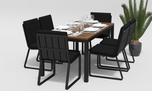 Gardenini - Обеденная зона Gardenini Bella Carbon Voglie 180 Цвет: Черный Обеденная зона Gardenini Bella Carbon Voglie 180 Цвет: Черный