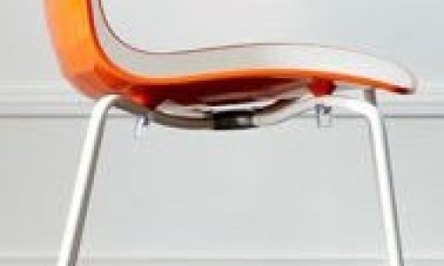ScabDesign - Стул Scab Design Zebra Bicolore Цвет: хром, белый, оранжевый Стул Scab Design Zebra Bicolore Цвет: хром, белый, оранжевый