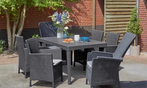 Стол Keter Girona table flat waves графит