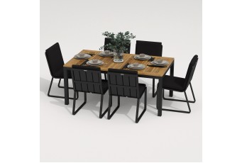 Обеденная группа Ideal Patio Tella Gira 180 Цвет: карбон, чёрный