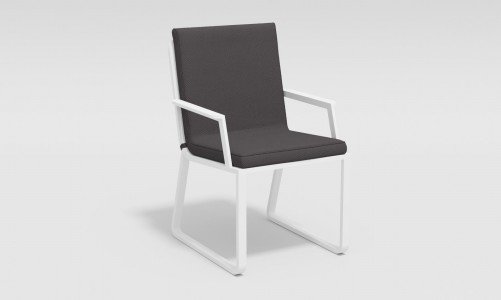Gardenini - Обеденная зона Gardenini Primavera White Антрацит с стульями Voglie Armrest Обеденная зона Gardenini Primavera White Антрацит с стульями Voglie Armrest