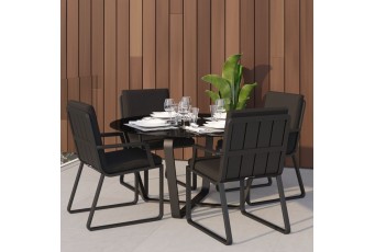 Обеденная зона Gardenini Primavera Carbon Черный с стульями Voglie Armrest