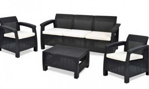 Keter - Лаунж зона Keter Corfu Triple set коричневая Лаунж зона Keter Corfu Triple set коричневая