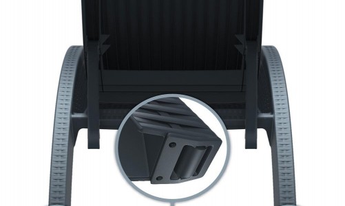 Шезлонг с матрасом GS 1009 (Fiji) Siesta Contract Цвет: антрацит, слоновая кость