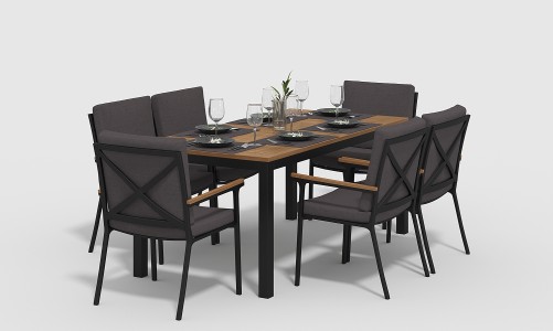 Gardenini - Обеденная зона Gardenini Bella Calma S 180 Цвет: Карбон, антрацит Обеденная зона Gardenini Bella Calma S 180 Цвет: Карбон, антрацит