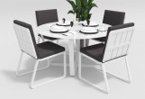 Gardenini - Обеденная зона Gardenini Primavera White Антрацит с стульями Voglie Обеденная зона Gardenini Primavera White Антрацит с стульями Voglie