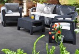 Keter - Лаунж зона Keter Corfu Triple set коричневая Лаунж зона Keter Corfu Triple set коричневая