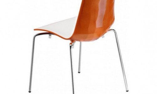 ScabDesign - Стул Scab Design Zebra Bicolore Цвет: хром, белый, оранжевый Стул Scab Design Zebra Bicolore Цвет: хром, белый, оранжевый