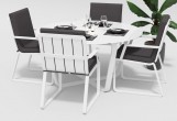 Gardenini - Обеденная зона Gardenini Primavera White Антрацит с стульями Voglie Armrest Обеденная зона Gardenini Primavera White Антрацит с стульями Voglie Armrest