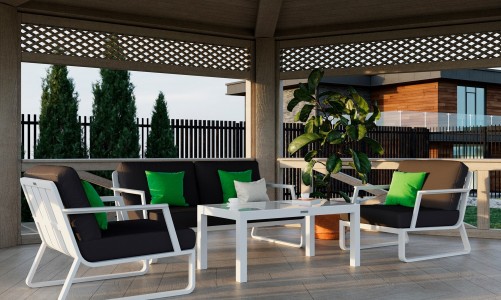 IdealPatio - Лаунж зона Ideal Patio Estivo Цвет: белый, антрацит Лаунж зона Ideal Patio Estivo Цвет: белый, антрацит