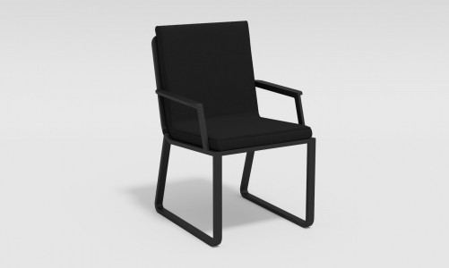 Gardenini - Обеденная зона Gardenini Voglie Carbon 220 Черный со стульями Voglie Armrest Обеденная зона Gardenini Voglie Carbon 220 Черный со стульями Voglie Armrest