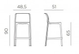 Стул полубарный Nardi Net Stool Mini Цвет: коралловый