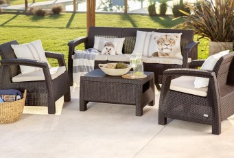 Лаунж зона Keter Corfu Triple set коричневая