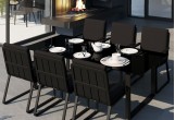 Gardenini - Обеденная зона Gardenini Voglie Carbon 220 Черный со стульями Voglie Armrest Обеденная зона Gardenini Voglie Carbon 220 Черный со стульями Voglie Armrest