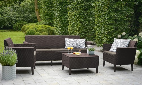 Keter - Лаунж зона Keter Salemo 3 seater set коричневый Лаунж зона Keter Salemo 3 seater set коричневый