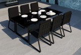 Gardenini - Обеденная зона Gardenini Voglie Carbon 220 Черный со стульями Voglie Armrest Обеденная зона Gardenini Voglie Carbon 220 Черный со стульями Voglie Armrest