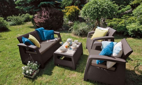 Keter - Лаунж зона Keter Corfu Set коричневый Лаунж зона Keter Corfu Set коричневый