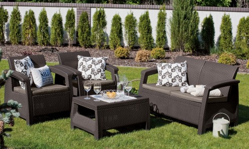 Keter - Лаунж зона Keter Corfu Set коричневый Лаунж зона Keter Corfu Set коричневый