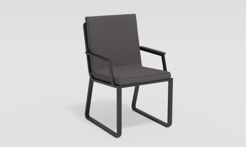 Gardenini - Обеденная зона Gardenini Malia Carbon 180 Антрацит со стульями Voglie Armrest Обеденная зона Gardenini Malia Carbon 180 Антрацит со стульями Voglie Armrest