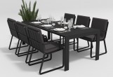Gardenini - Обеденная зона Gardenini Malia Carbon 180 Антрацит со стульями Voglie Armrest Обеденная зона Gardenini Malia Carbon 180 Антрацит со стульями Voglie Armrest