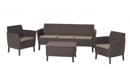 Keter - Лаунж зона Keter Salemo 3 seater set коричневый Лаунж зона Keter Salemo 3 seater set коричневый