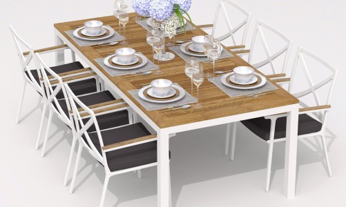 Обеденная группа Ideal Patio Tella Festa 220 Цвет: белый, антрацит