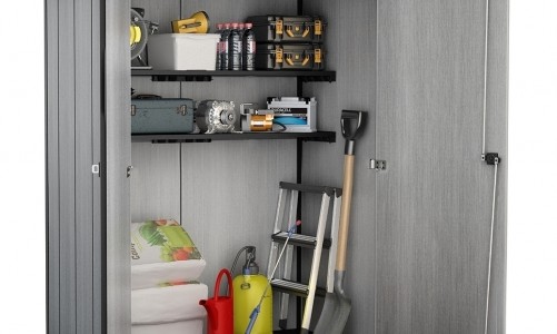 Высокий шкаф Keter Duotech High Store 1400 л + 2 полки