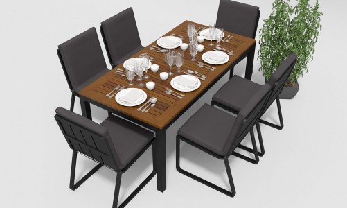 Gardenini - Стол обеденный Gardenini Bella 220 Цвет: Темно-серый Стол обеденный Gardenini Bella 220 Цвет: Темно-серый