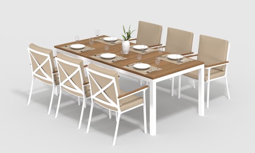 Gardenini - Обеденная зона Gardenini Bella Calma S 220 Цвет: Белый, бежевый Обеденная зона Gardenini Bella Calma S 220 Цвет: Белый, бежевый