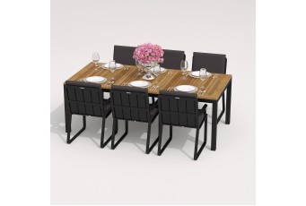 Обеденная группа Ideal Patio Tella Alba 220 Цвет: карбон, антрацит