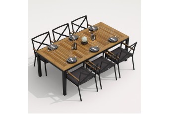 Обеденная группа Ideal Patio Tella Festa 220 Цвет: карбон, антрацит