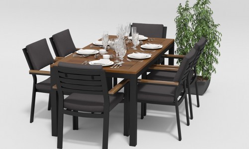 Gardenini - Обеденная зона Gardenini Bella Carbon 180 Цвет: Антрацит Обеденная зона Gardenini Bella Carbon 180 Цвет: Антрацит