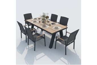 Обеденная группа Ideal Patio Mirra Sola 180 Цвет: карбон, серый