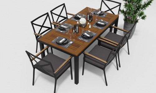 Gardenini - Стол обеденный Gardenini Bella 220 Цвет: Темно-серый Стол обеденный Gardenini Bella 220 Цвет: Темно-серый