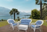 Lite - Комплект мебели из искусственного ротанга Lite Kavena White Blue Комплект мебели из искусственного ротанга Lite Kavena White Blue