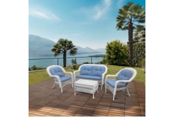 Комплект мебели из искусственного ротанга Lite Kavena White Blue