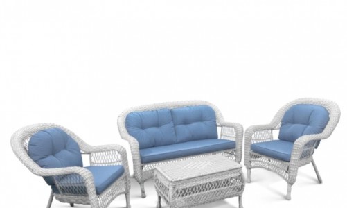 Lite - Комплект мебели из искусственного ротанга Lite Kavena White Blue Комплект мебели из искусственного ротанга Lite Kavena White Blue