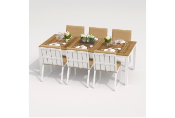 Обеденная группа Ideal Patio Tella Gira 220 Цвет: белый, бежевый