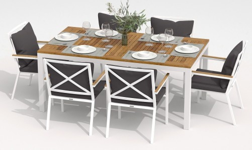 IdealPatio - Обеденная группа Ideal Patio Tella Festa Plus 180 Цвет: белый, антрацит Обеденная группа Ideal Patio Tella Festa Plus 180 Цвет: белый, антрацит