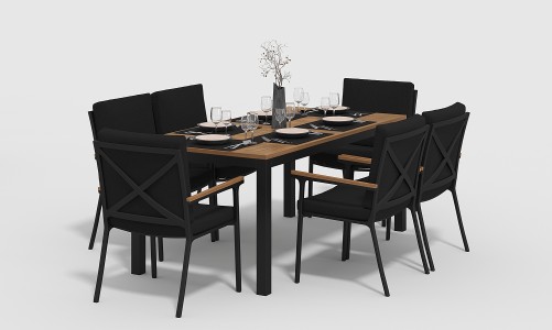 Gardenini - Обеденная зона Gardenini Bella Calma S 180 Цвет: Карбон, черный Обеденная зона Gardenini Bella Calma S 180 Цвет: Карбон, черный