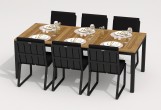 IdealPatio - Обеденная группа Ideal Patio Tella Gira 220 Цвет: карбон, чёрный Обеденная группа Ideal Patio Tella Gira 220 Цвет: карбон, чёрный