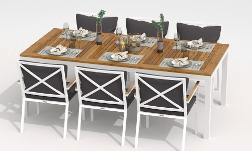 IdealPatio - Обеденная группа Ideal Patio Tella Festa Plus 200 Цвет: белый, антрацит Обеденная группа Ideal Patio Tella Festa Plus 200 Цвет: белый, антрацит