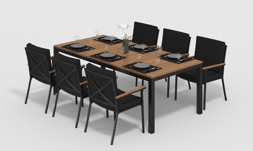 Gardenini - Обеденная зона Gardenini Bella Calma S 220 Цвет: Карбон, чёрный Обеденная зона Gardenini Bella Calma S 220 Цвет: Карбон, чёрный