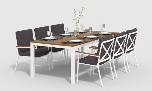 Gardenini - Обеденная зона Gardenini Bella Calma S 220 Цвет: Белый, антрацит Обеденная зона Gardenini Bella Calma S 220 Цвет: Белый, антрацит