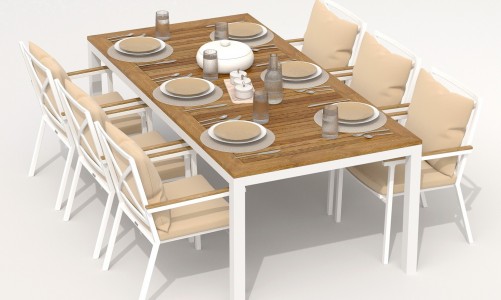 IdealPatio - Обеденная группа Ideal Patio Tella Festa Plus 200 Цвет: белый, бежевый Обеденная группа Ideal Patio Tella Festa Plus 200 Цвет: белый, бежевый